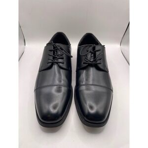 Van Heusen Flex Turk Mens Black Cap Toe Oxford Dress Shoes Size 8 Memory Foam